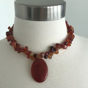 Carnelian pendant necklace